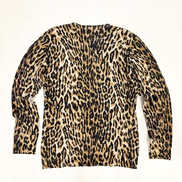 J. McLaughlin 100% Cashmere Sancerre Leopard Print Pullover Sweater Size M - Picture 4 of 5